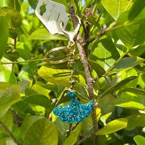 NWT Ballerina Blue with Rhinestones Keychain